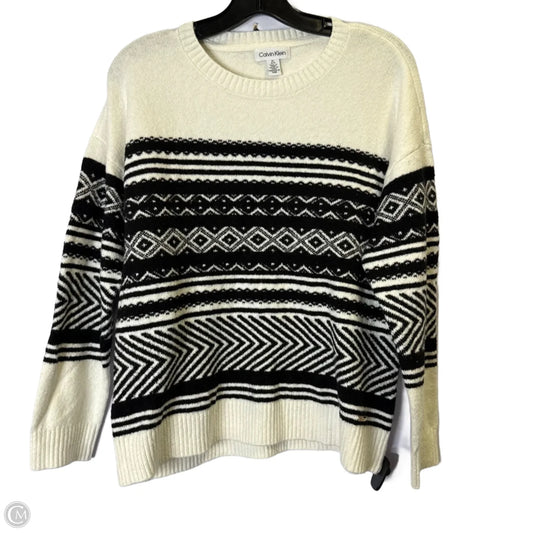 Sweater By Calvin Klein In Striped Pattern, Size: M