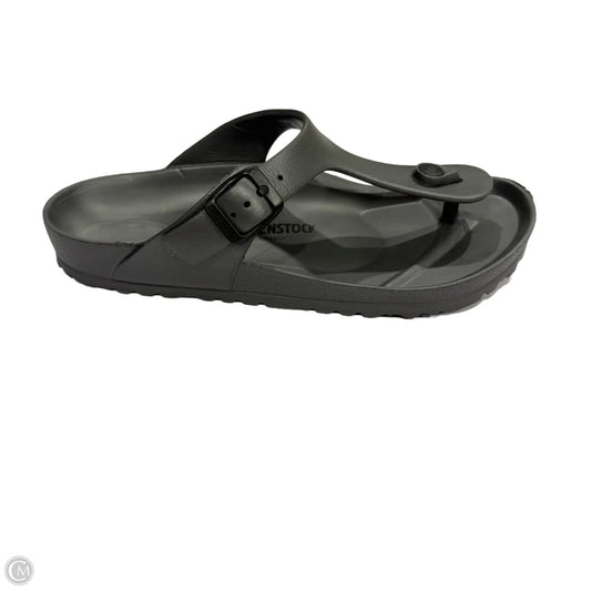 Sandals Flats By Birkenstock In Silver, Size: 8