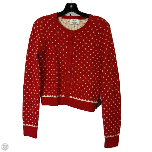 Sweater Cardigan By Old Navy In Red, Size: S