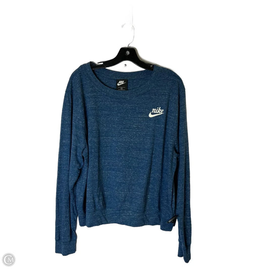 Athletic Top Long Sleeve By Nike Apparel In Blue, Size: 1x