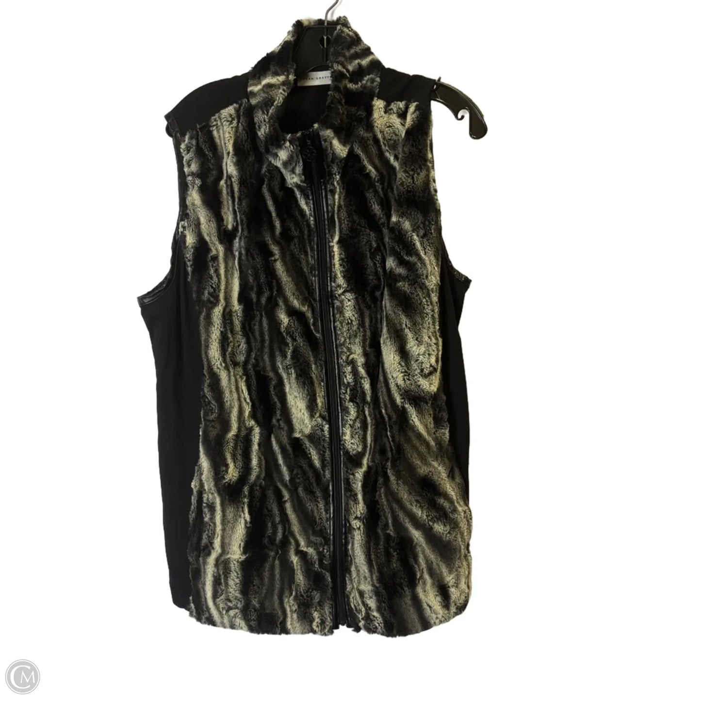 Vest Faux Fur & Sherpa By Susan Graver In Black, Size: Xl