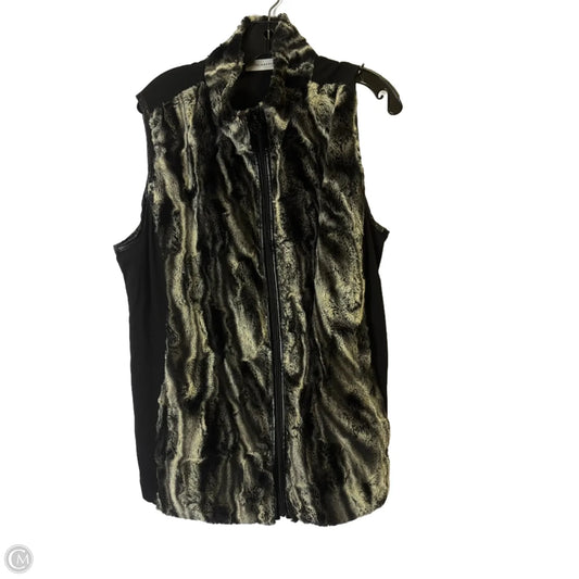 Vest Faux Fur & Sherpa By Susan Graver In Black, Size: Xl
