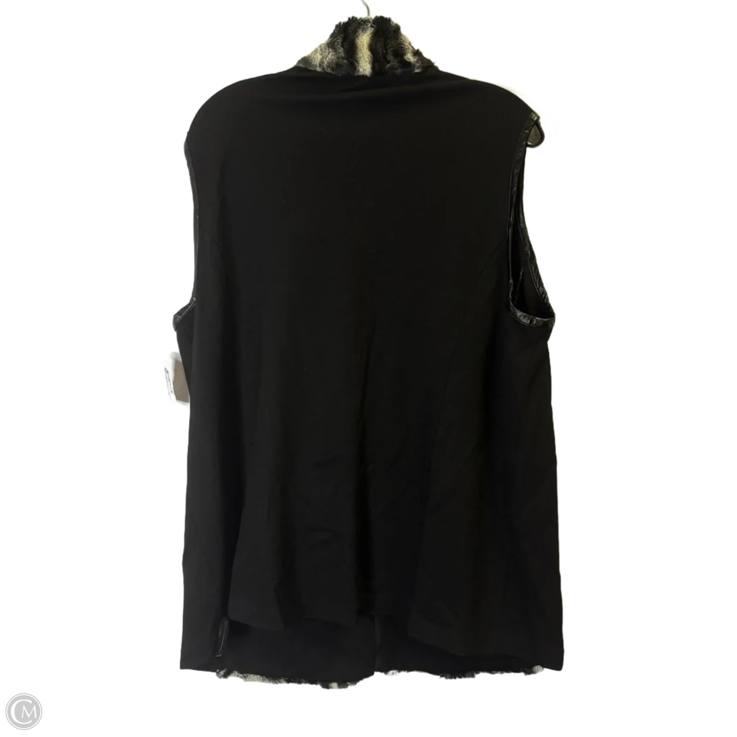 Vest Faux Fur & Sherpa By Susan Graver In Black, Size: Xl