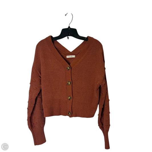 Sweater Cardigan By Moon And Madison In Orange, Size: L
