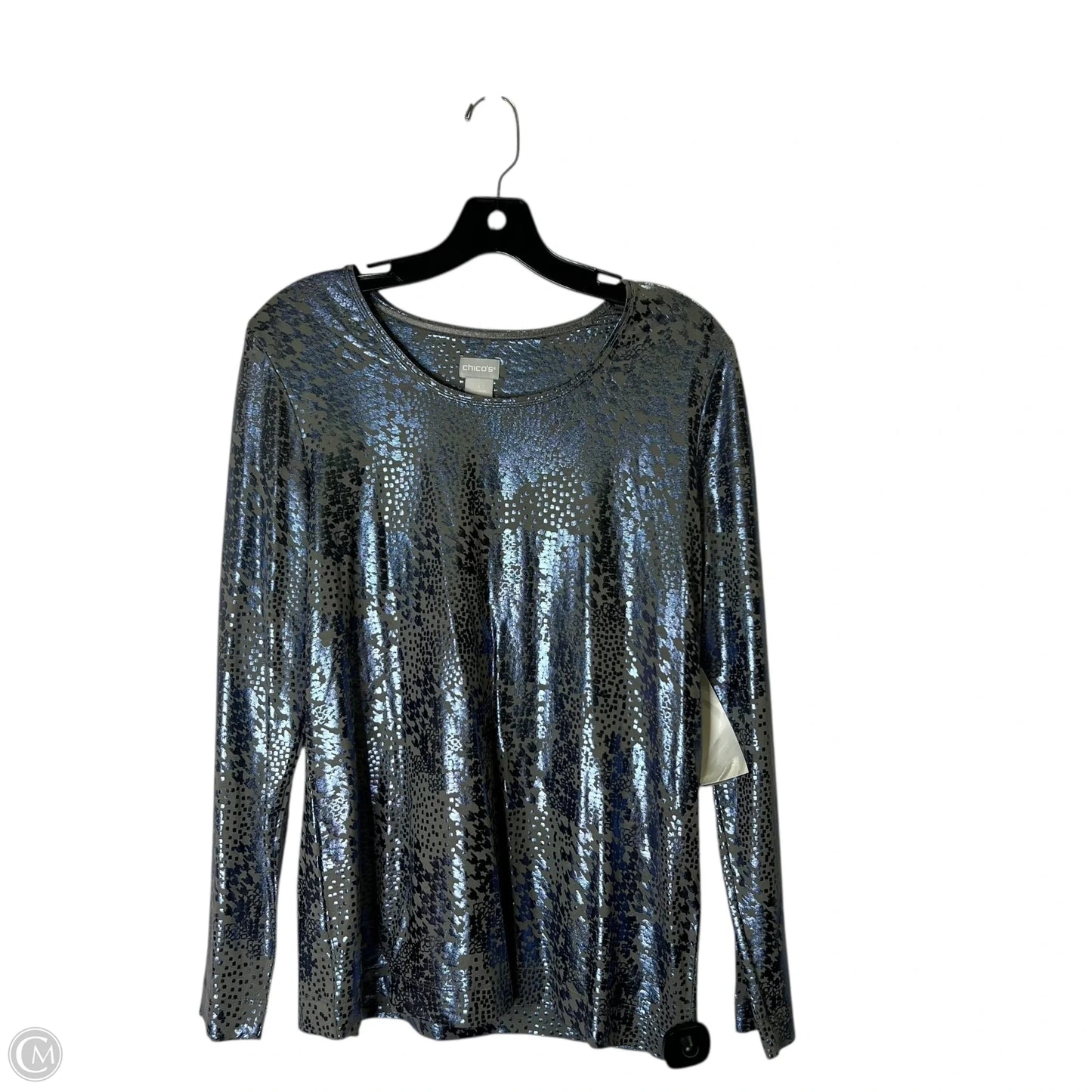 Top Long Sleeve By Chicos In Blue, Size: M