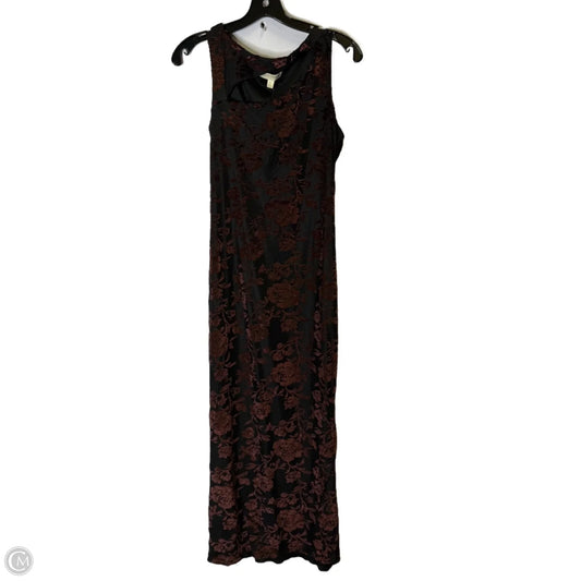 Dress Party Long By Clothes Mentor In Black & Red, Size: L