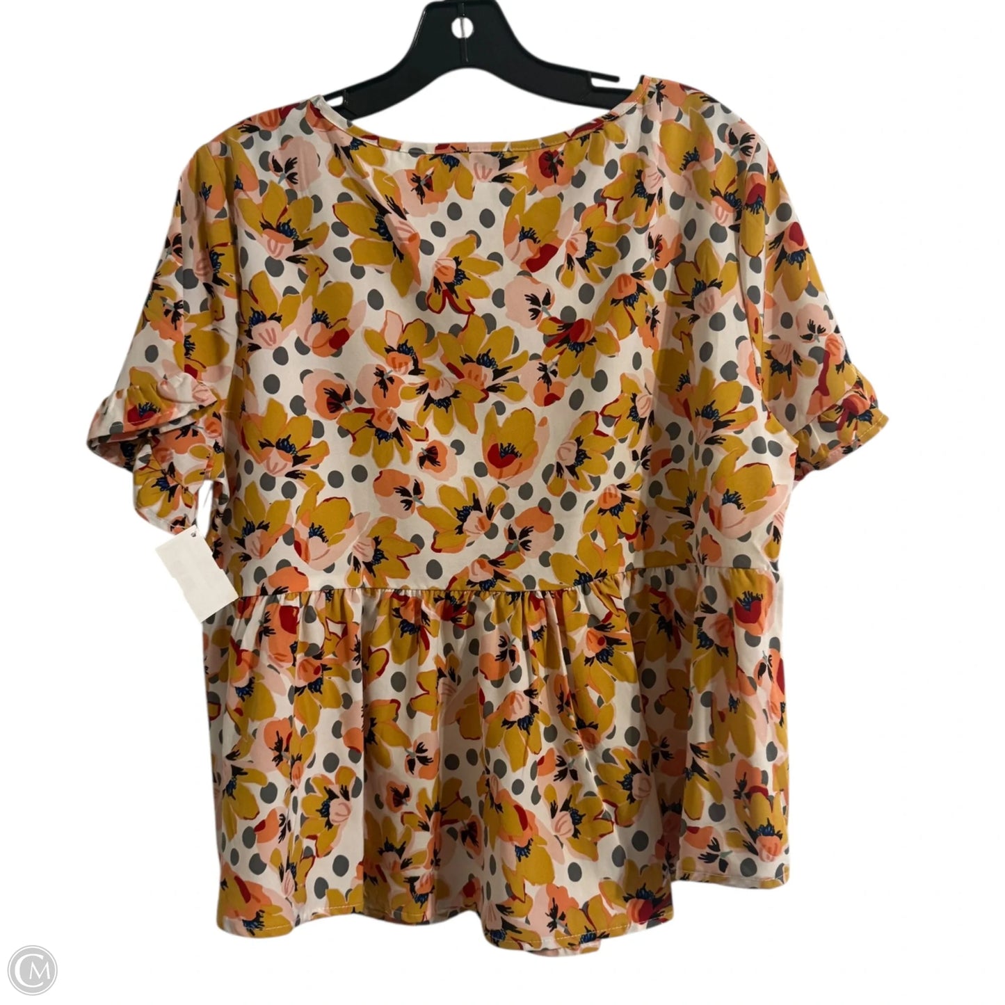 Top Short Sleeve By Shein In Yellow, Size: L
