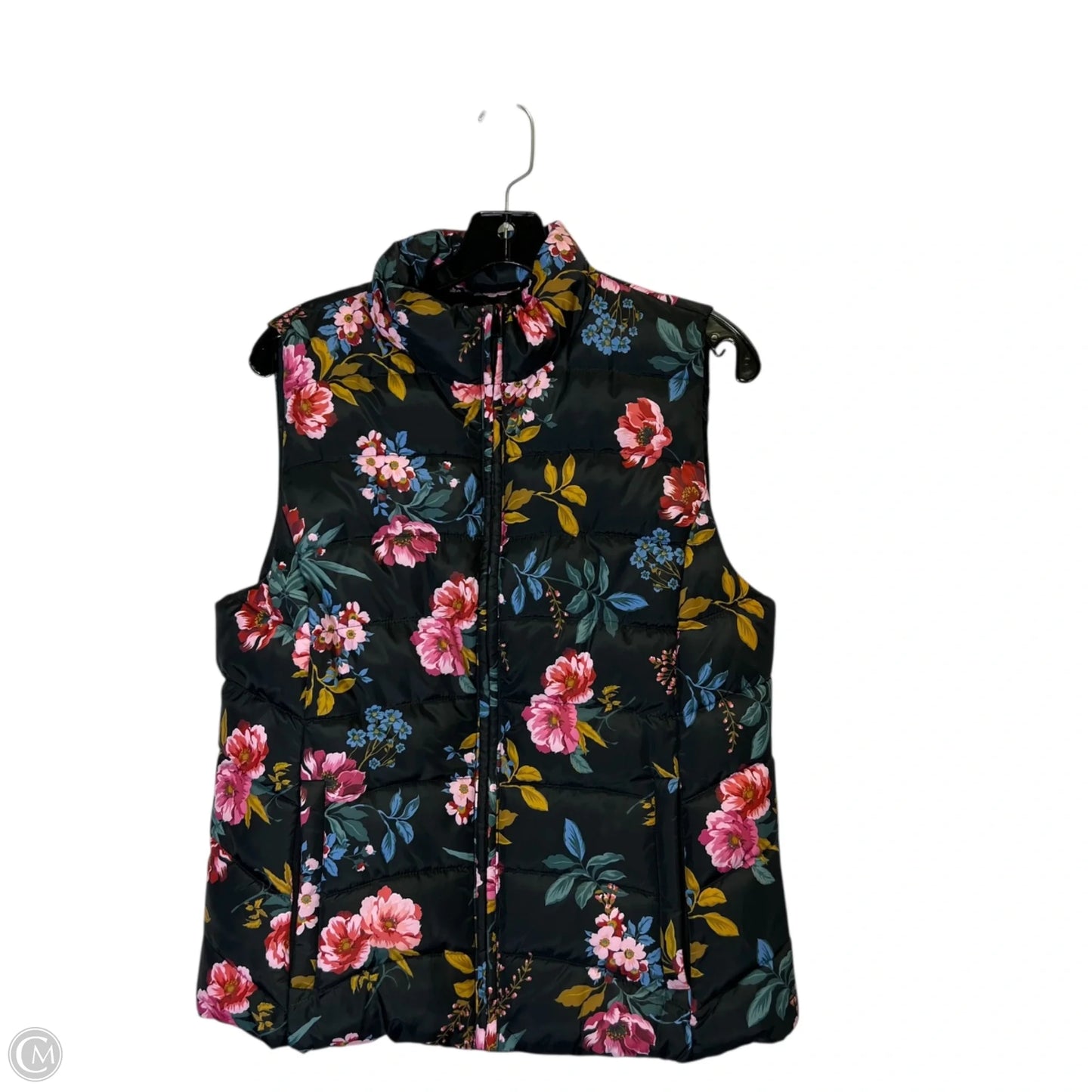 Vest Puffer & Quilted By Loft In Floral Print, Size: M
