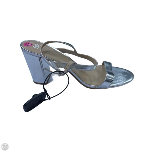 Sandals Heels Block By Bp In Silver, Size: 13