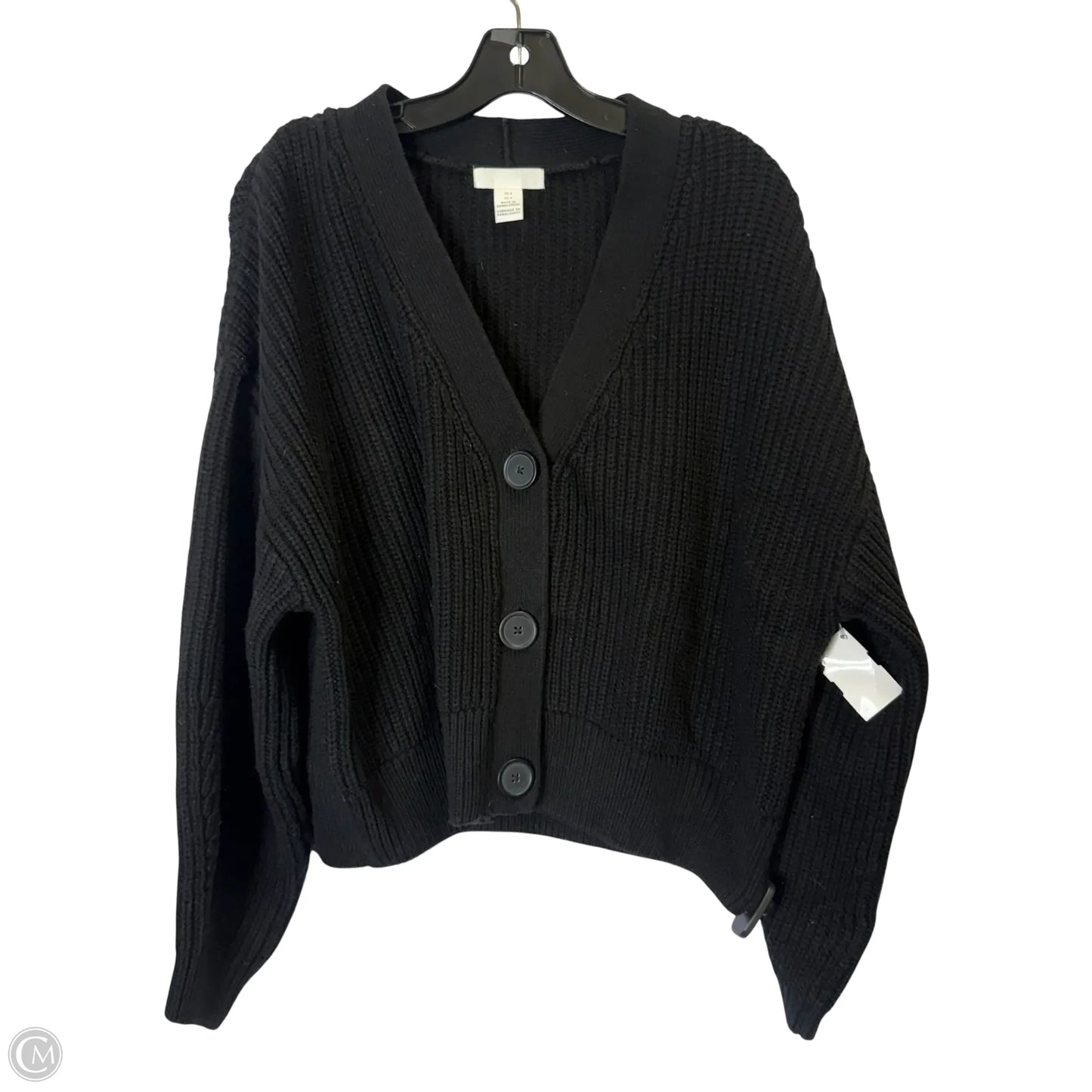 Sweater Cardigan By H&m In Black, Size: S