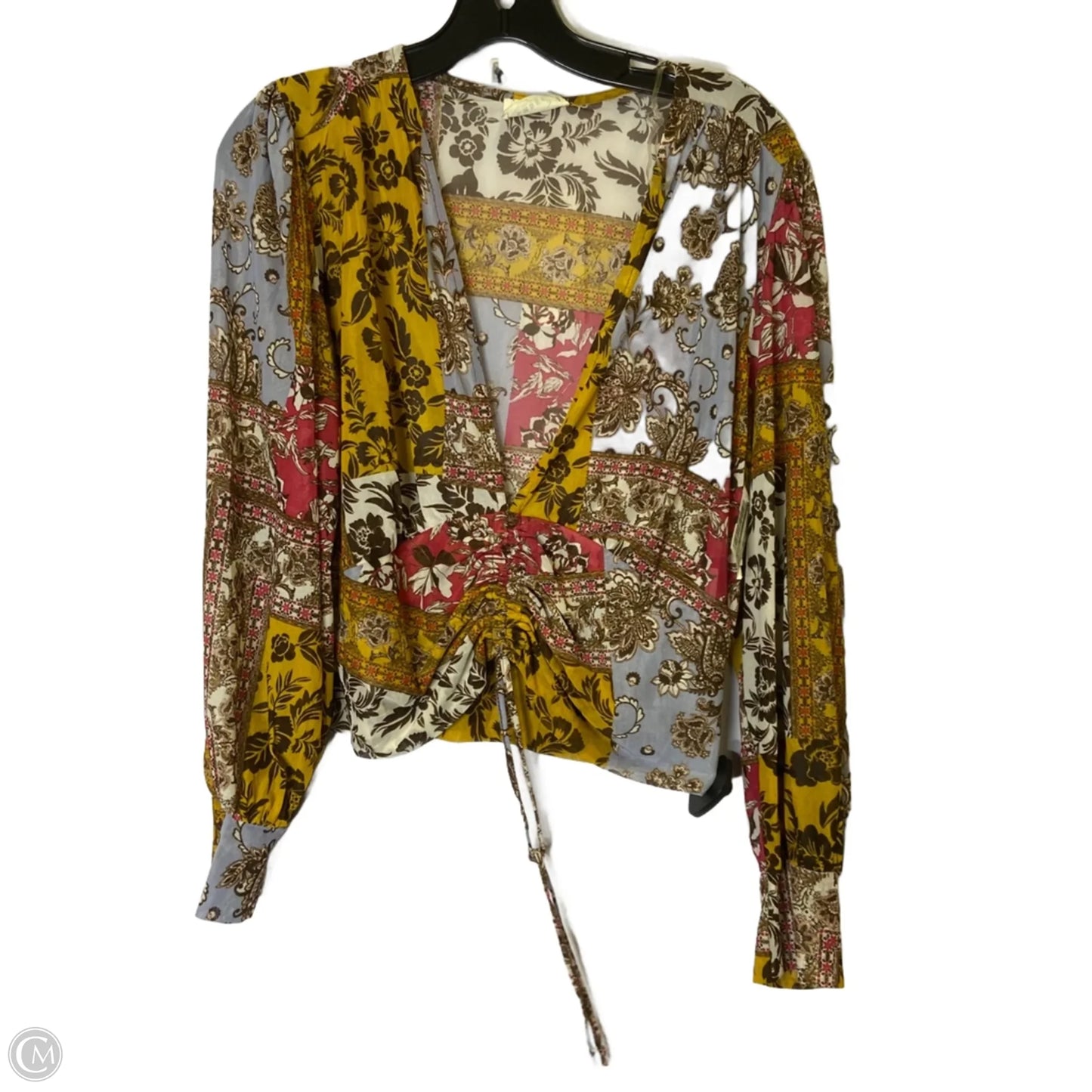 Blouse Long Sleeve By Ember In Yellow, Size: L