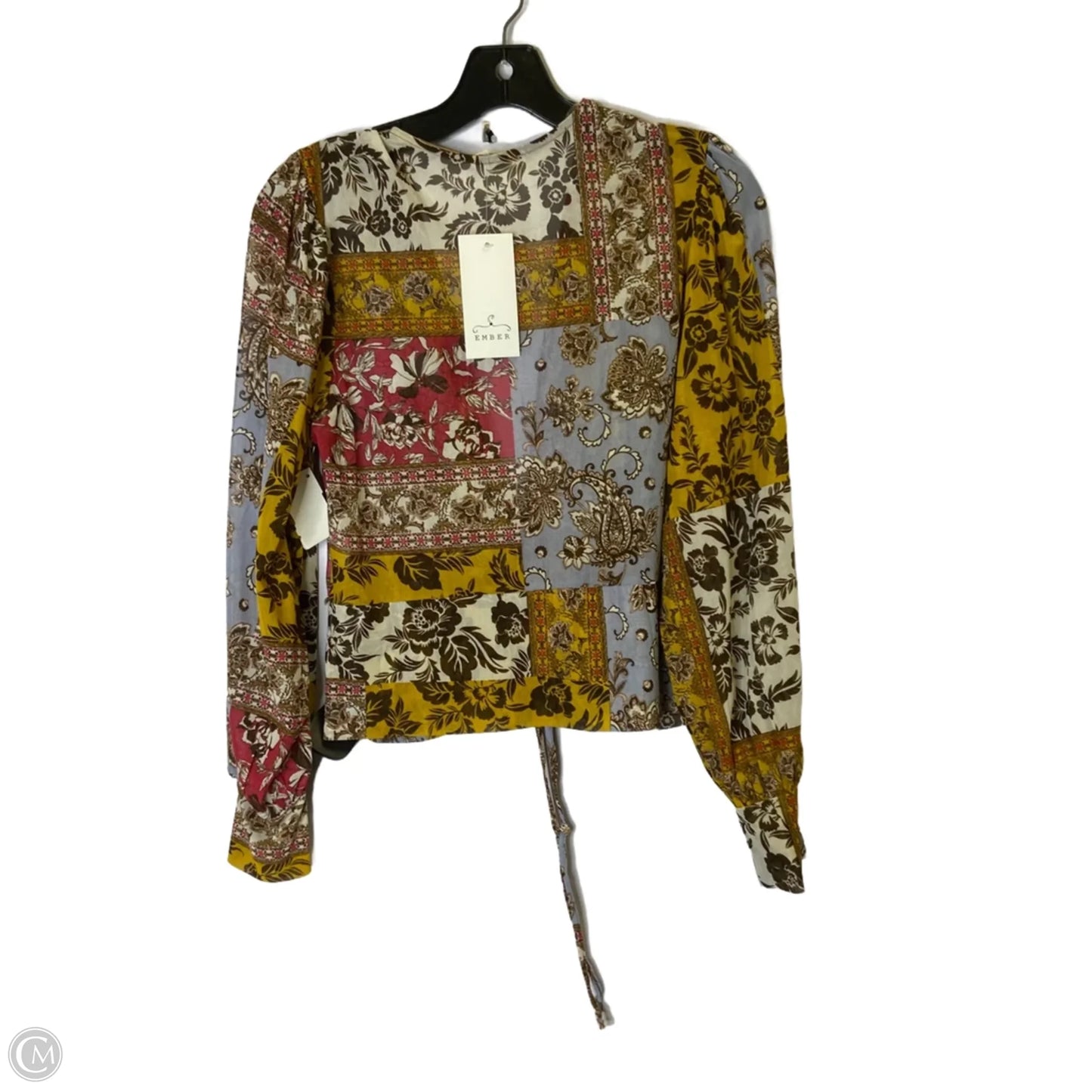 Blouse Long Sleeve By Ember In Yellow, Size: L