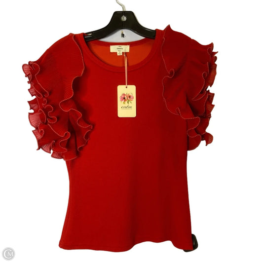 Top Short Sleeve By Entro In Red, Size: M