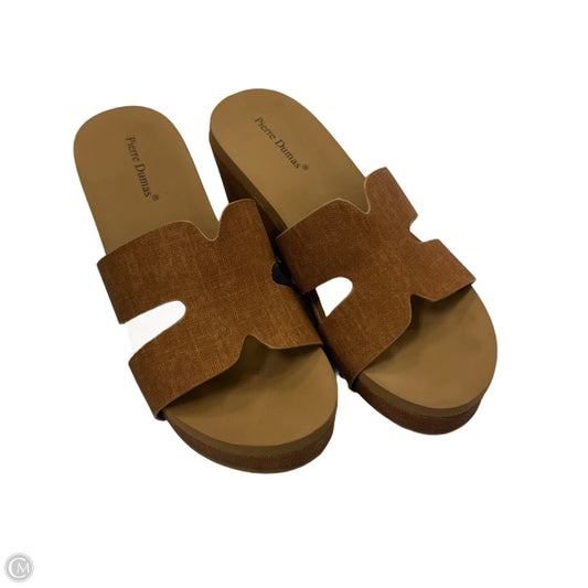 Sandals Heels Wedge By Pierre Dumas In Tan, Size: 8