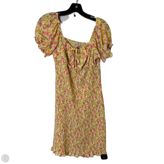 Dress Casual Short By Clothes Mentor In Pink & Yellow, Size: L