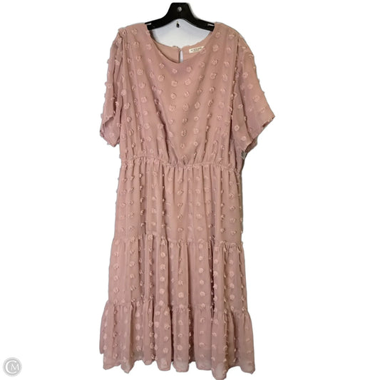 Dress Casual Midi By Clothes Mentor In Pink, Size: 2x
