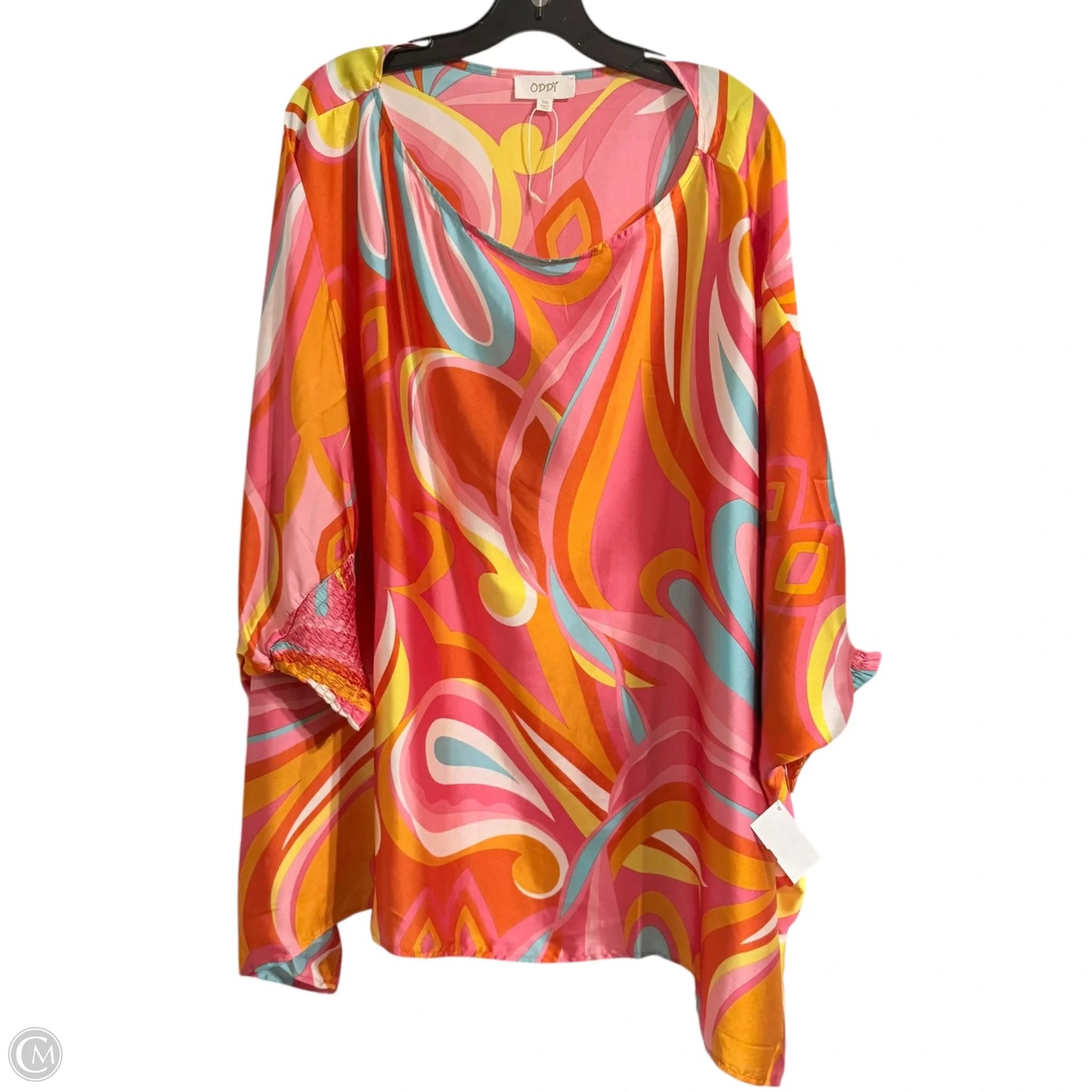Top Long Sleeve By Oddi In Orange, Size: 3x