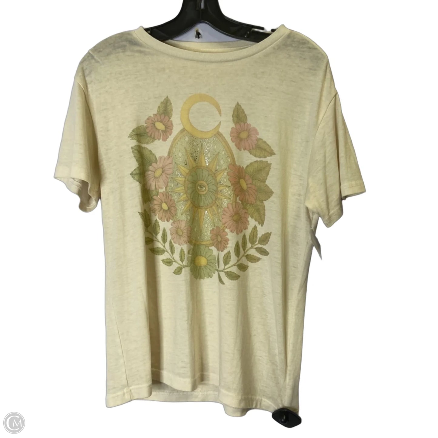 Top Short Sleeve Basic By Lucky Brand In Beige, Size: S