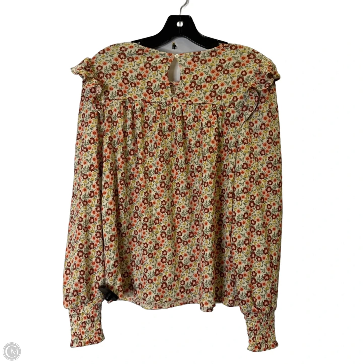 Top Long Sleeve By Loft In Red & Yellow, Size: S