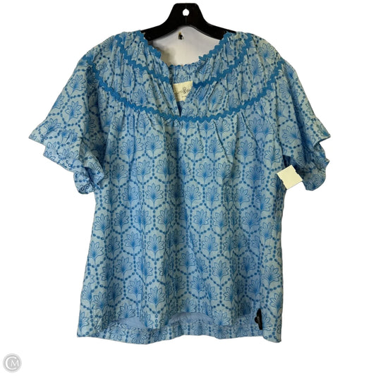 Top Short Sleeve By Umgee In Blue, Size: L