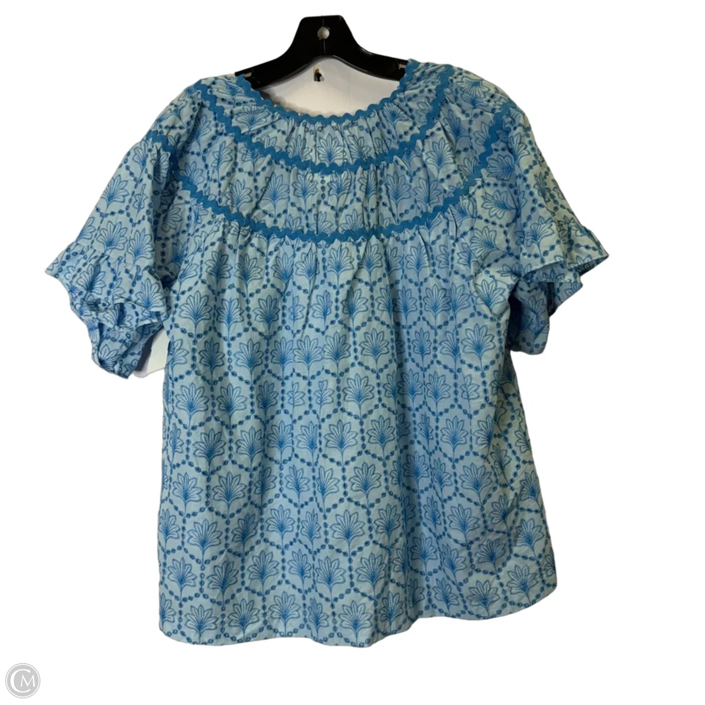 Top Short Sleeve By Umgee In Blue, Size: L