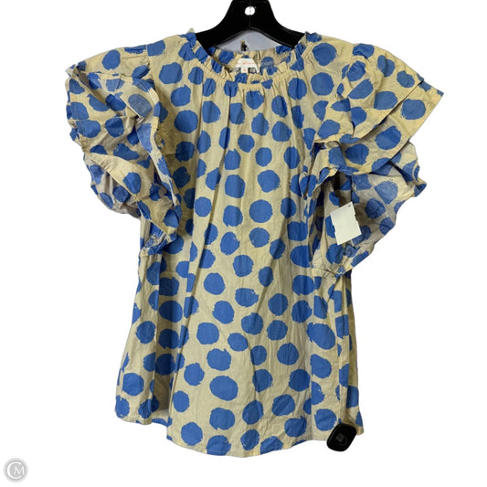 Top Short Sleeve By Ces Femme In Blue & Brown, Size: M