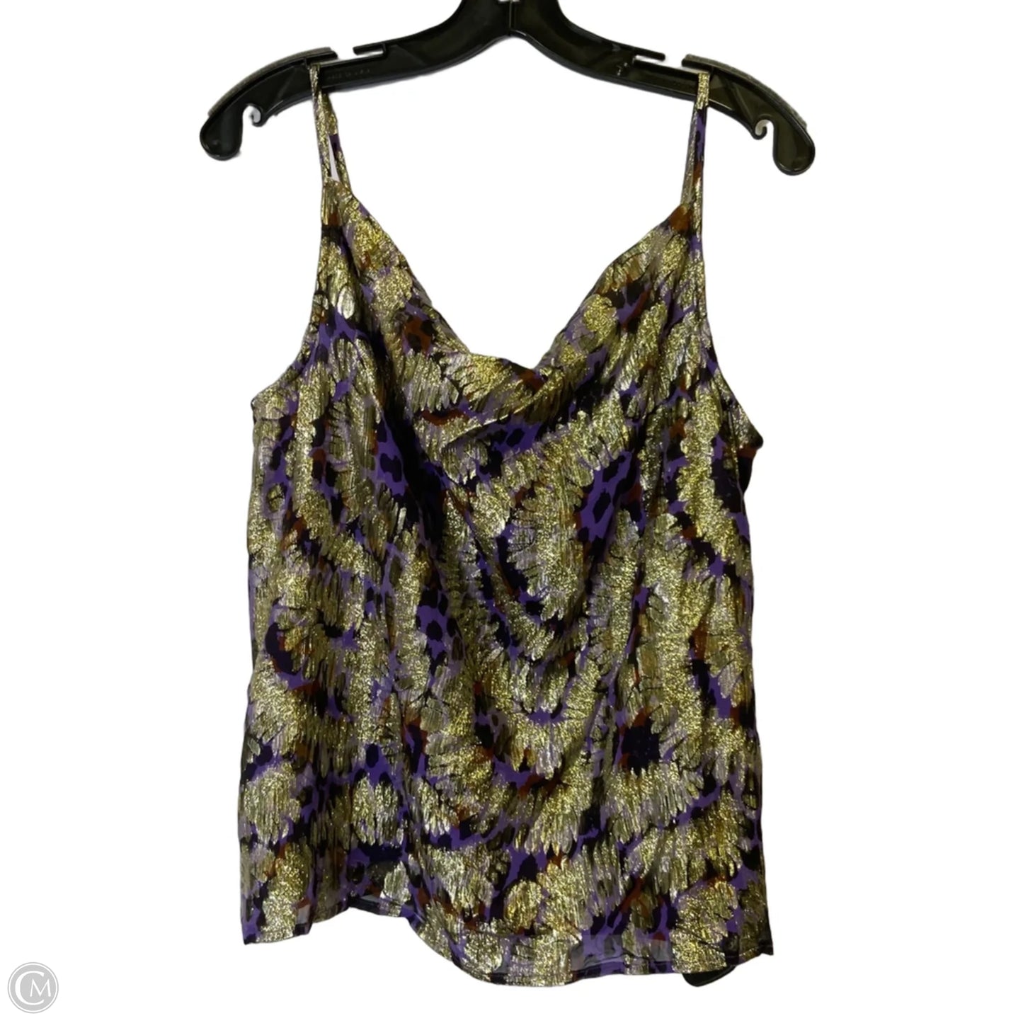 Top Sleeveless By River Island In Gold & Purple, Size: 10