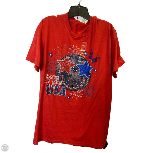 Top Short Sleeve Basic By Fruit Of The Loom In Red, Size: L