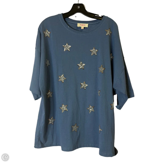 Top Short Sleeve By Peach Love Cream California In Blue, Size: S