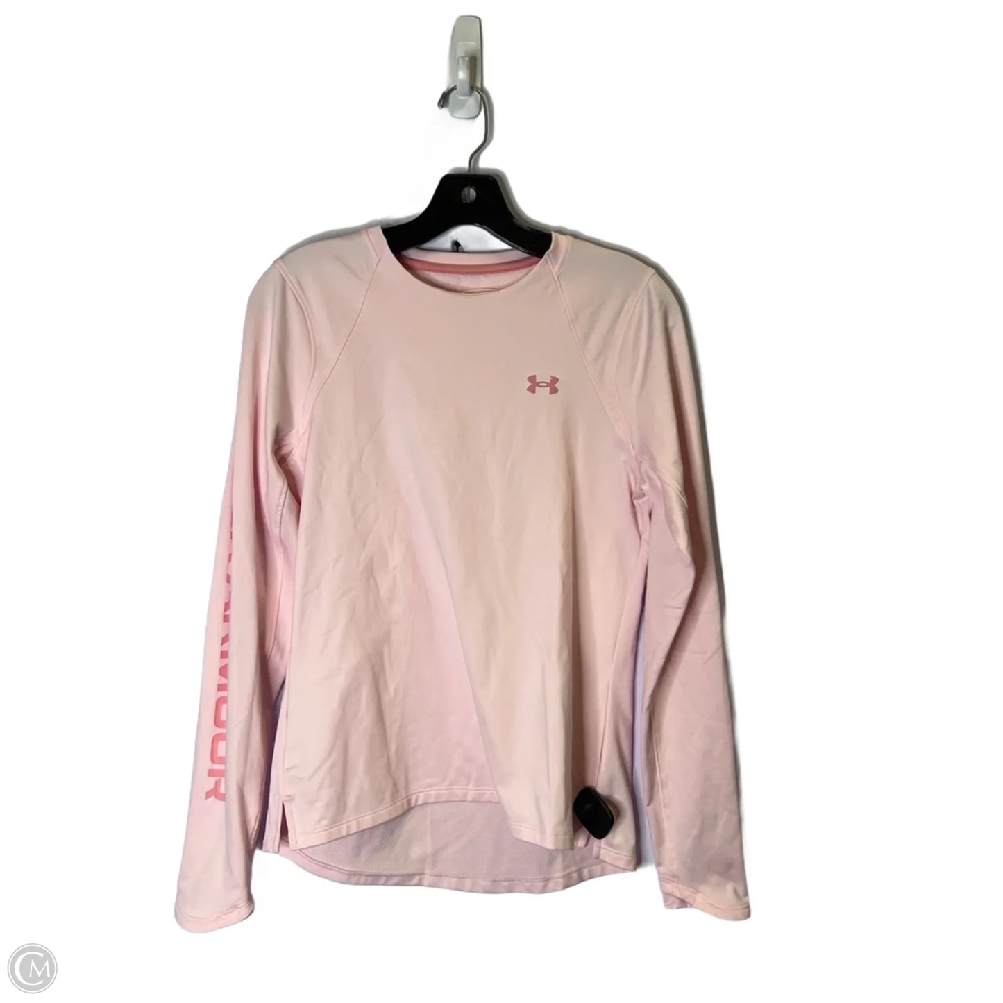 Athletic Top Long Sleeve Collar By Under Armour In Pink, Size: S