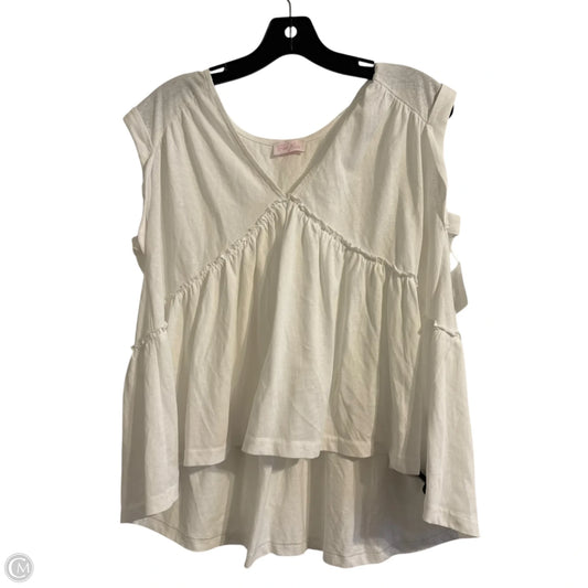 Top Short Sleeve By Pink Lily In White, Size: M