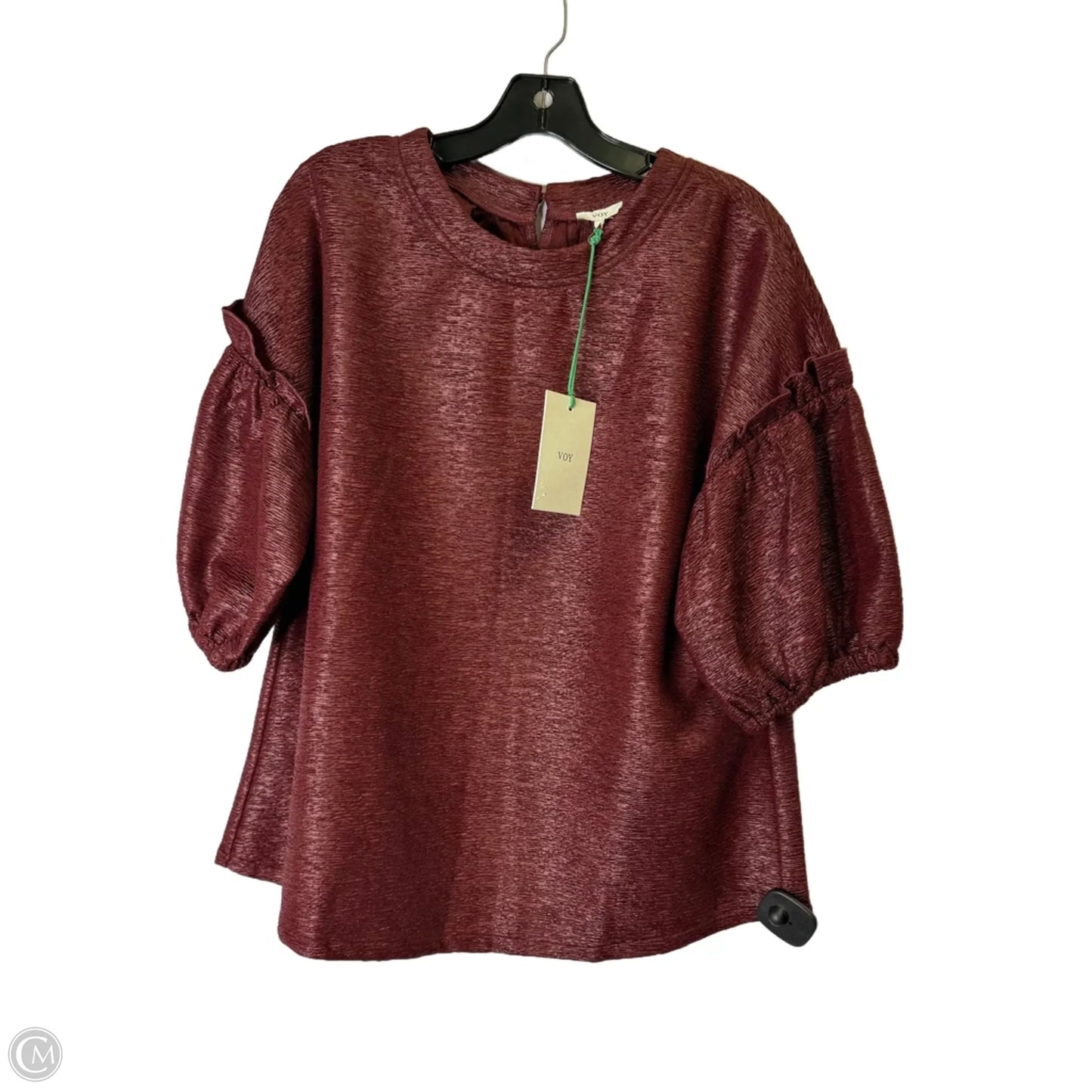 Top Short Sleeve By Voy In Red, Size: L