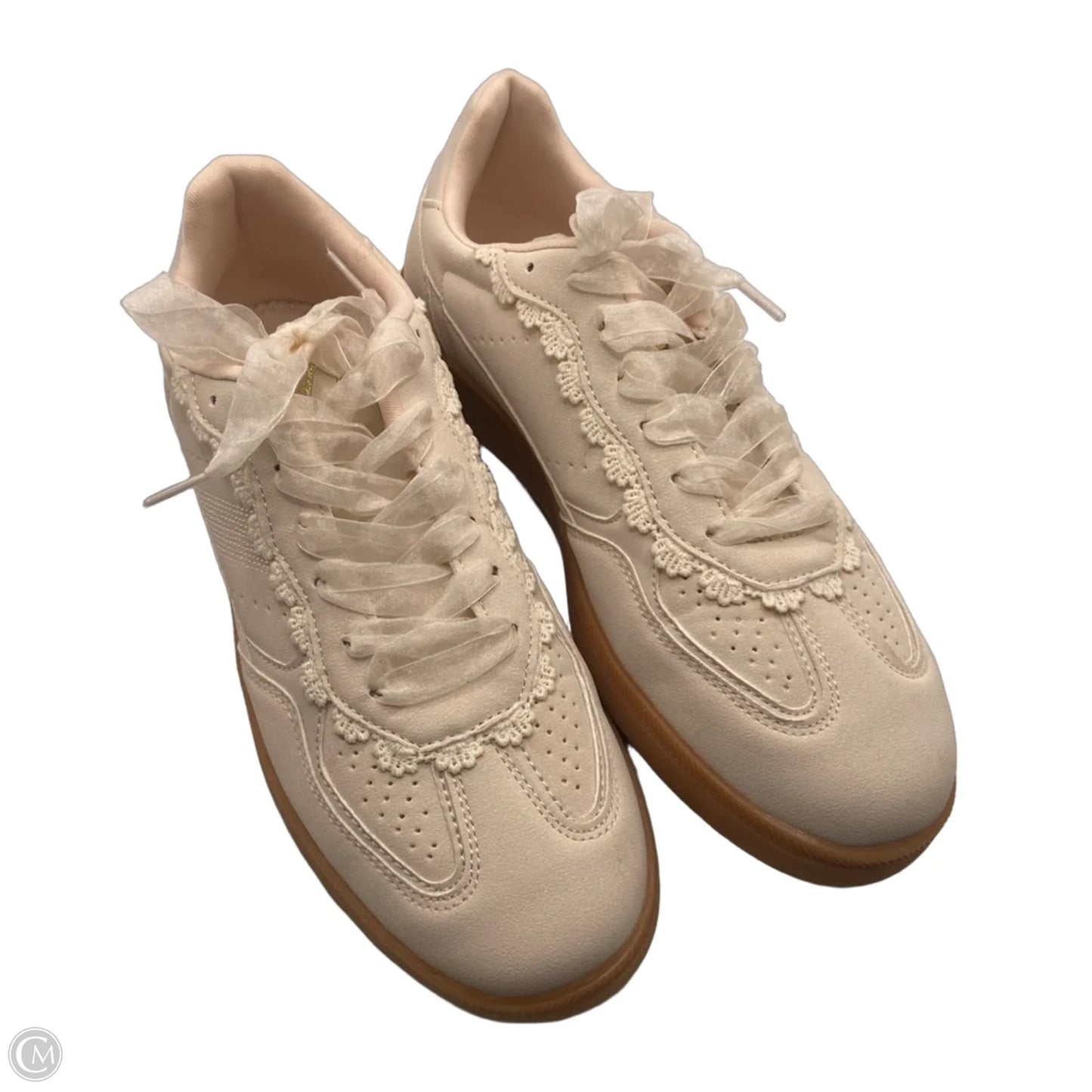 Shoes Sneakers By Top Moda In Cream, Size: 10
