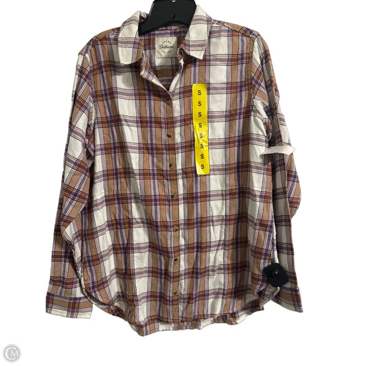 Top Long Sleeve By Jachs Girlfirend In Purple & Tan, Size: S