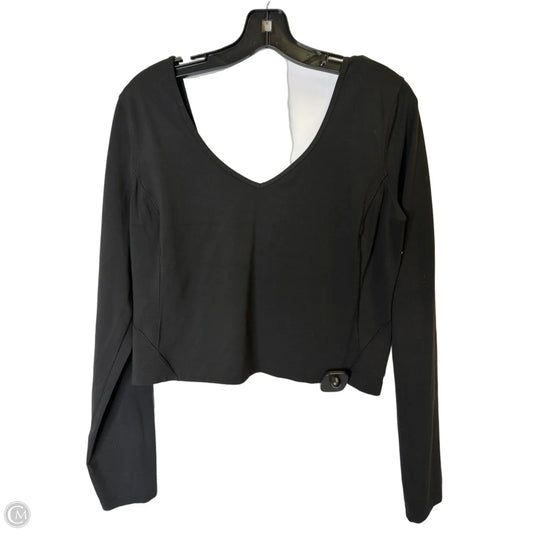 Athletic Top Long Sleeve Collar By Lululemon In Black, Size: L