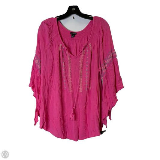 Top Short Sleeve By New Directions In Pink, Size: 2x