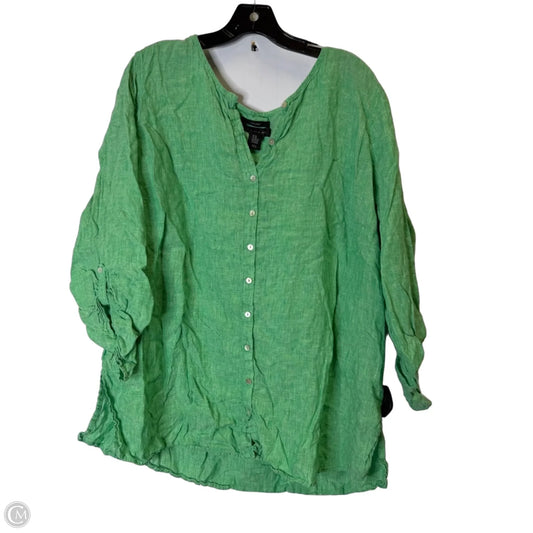Top Long Sleeve By Tahari In Green, Size: 3x