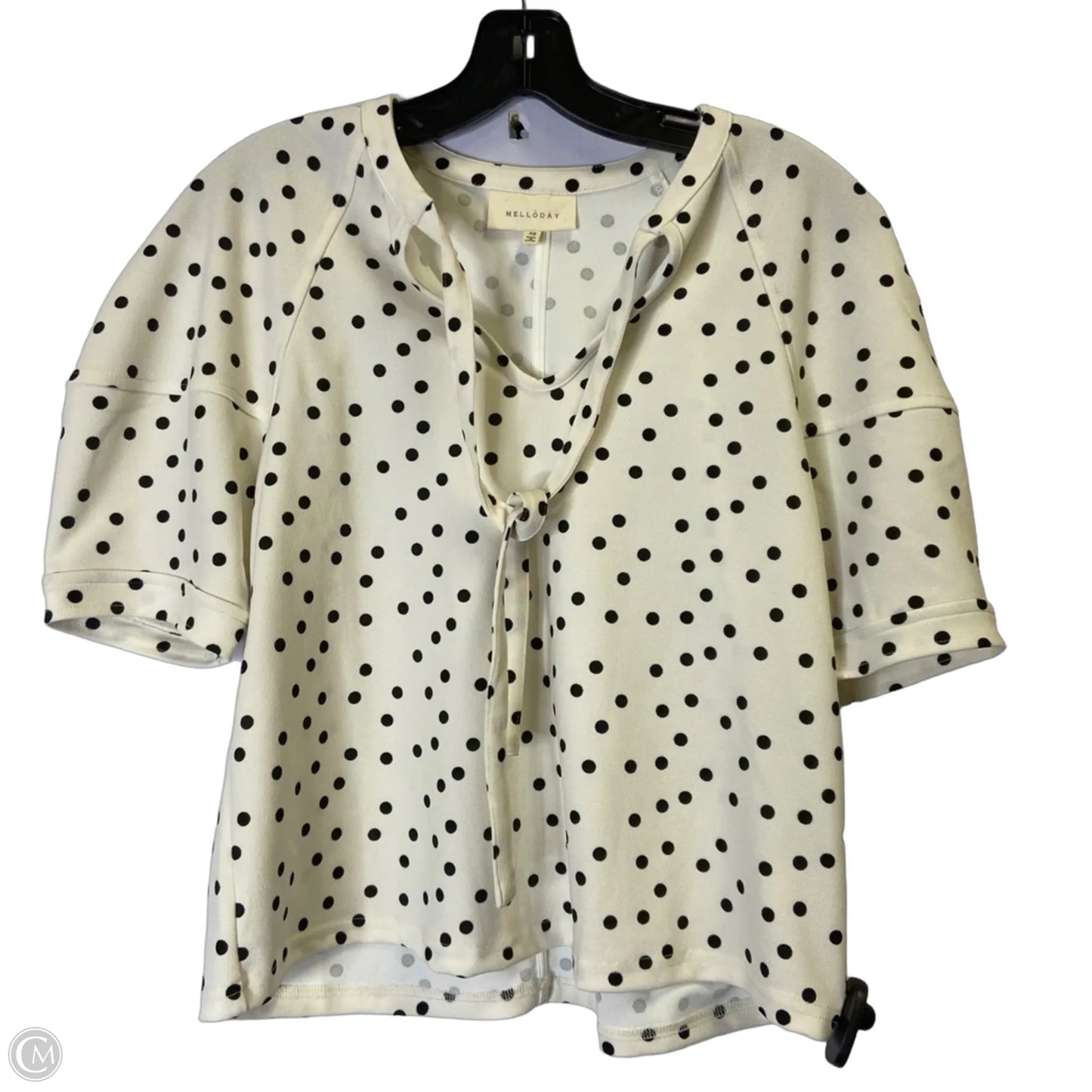Top Short Sleeve By Melloday In Polkadot Pattern, Size: Xs