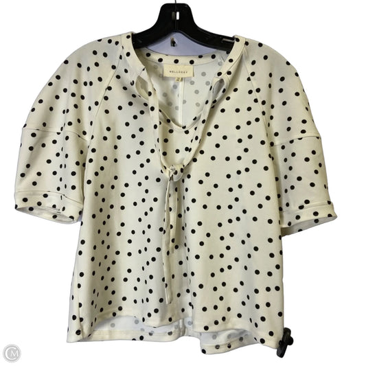 Top Short Sleeve By Melloday In Polkadot Pattern, Size: Xs