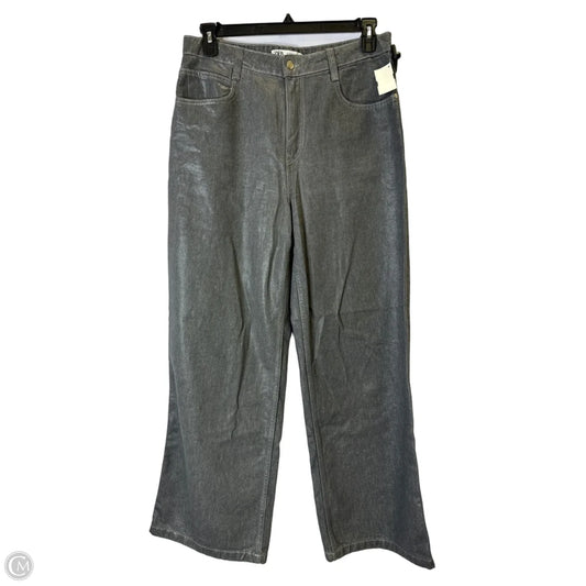 Jeans Wide Leg By Zara In Grey Denim, Size: 8