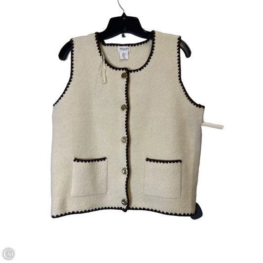 Vest Sweater By Clothes Mentor In Cream, Size: Xl