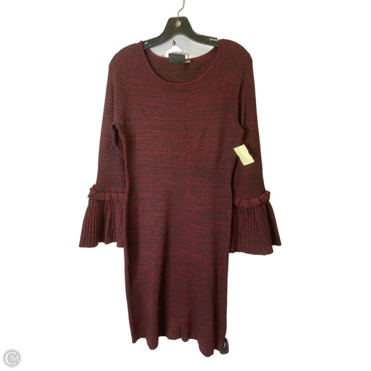 Dress Casual Short By Nina Leonard In Maroon, Size: L