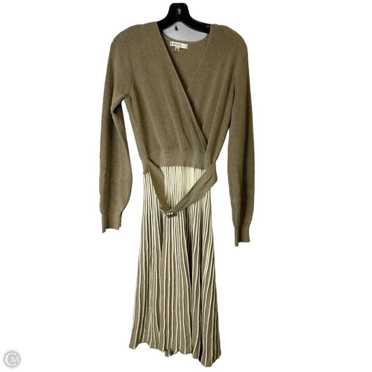 Dress Casual Midi By Robbie Bee In Tan, Size: Xl