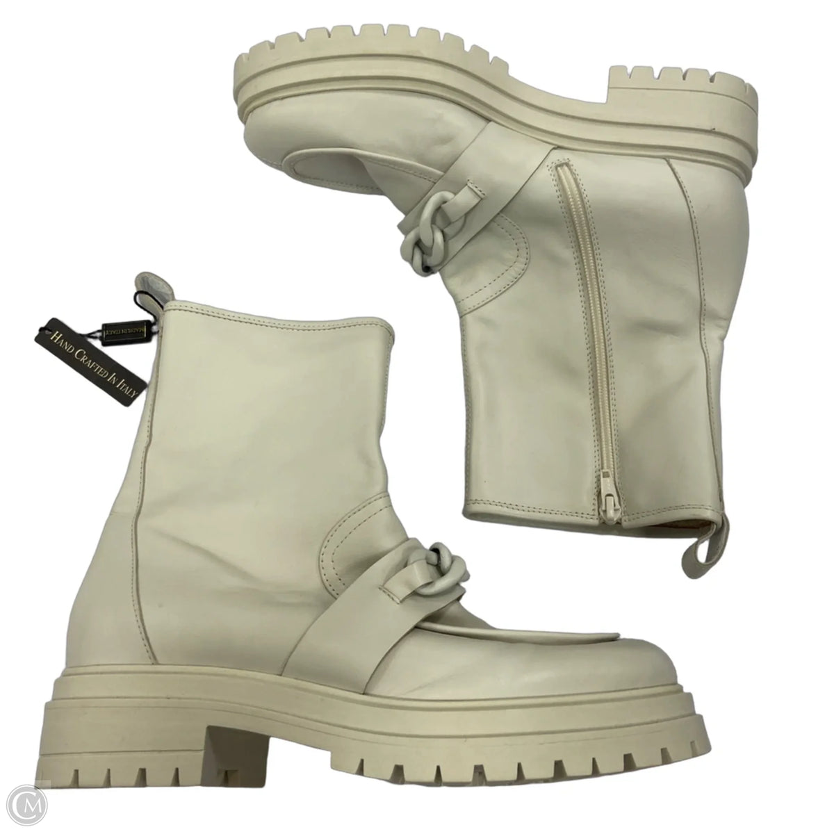 Boots Leather By Clothes Mentor In White, Size: 11