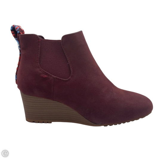 Boots Ankle Heels By The Pioneer Woman In Maroon, Size: 7
