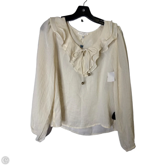 Top Long Sleeve By Clothes Mentor In Cream, Size: S