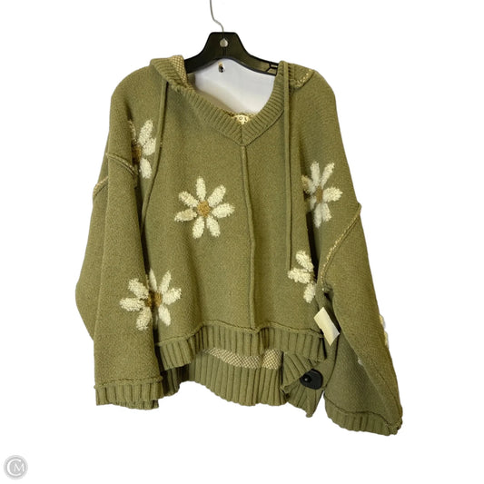 Sweatshirt Hoodie By Pol In Green, Size: L