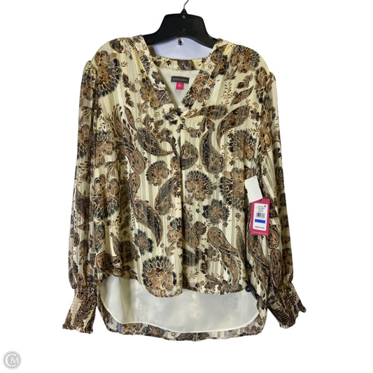 Blouse Long Sleeve By Vince Camuto In Cream, Size: Xl