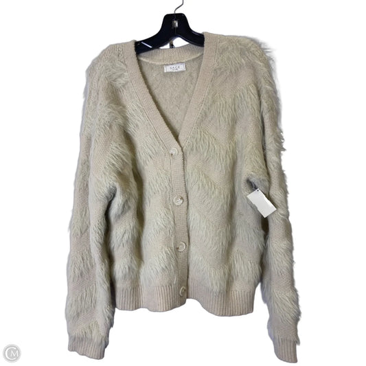 Sweater Cardigan By Sage In Cream, Size: L