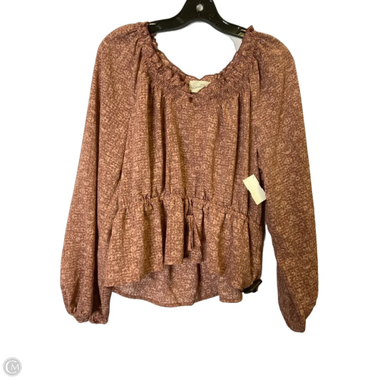 Blouse Long Sleeve By Universal Thread In Mauve, Size: M